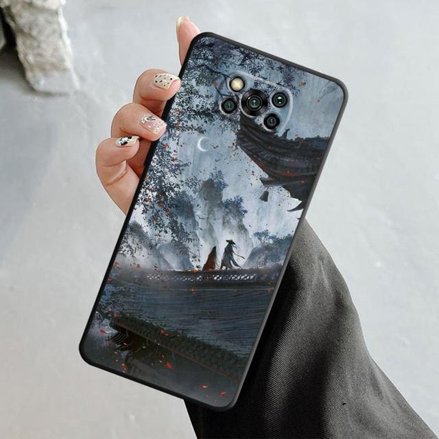 Japonya Samurai Manzara Mürekkep Boyama Xiaomi Poco X3 Nfc X4pro X5 M3 Mi 12 13 11 10 10t 8 Note10 Lite 11ultra 11t Kapak