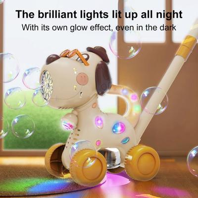 Seifenblasenmaschine für Kleinkinder, tragbar, Seifenblasenmacher, Gebläsespielzeug mit Lichtern, große Leistung, wiederaufladbar, Löwen- und Elefantenform, Spielspielzeug für drinnen und draußen