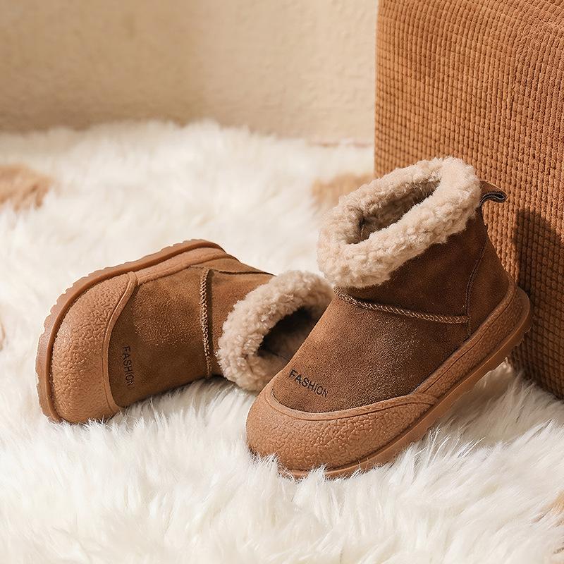 2025 Winter Baby Versatile Snow Boots: Warm Velvet-Lined, Mid-Calf Round Toe, Flat Sole