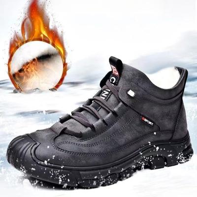 Chaussures d'hiver en coton pour hommes, nouvelles bottes de neige chaudes en peluche à semelle épaisse, résistantes à l'usure, polyvalentes pour le sport et les loisirs