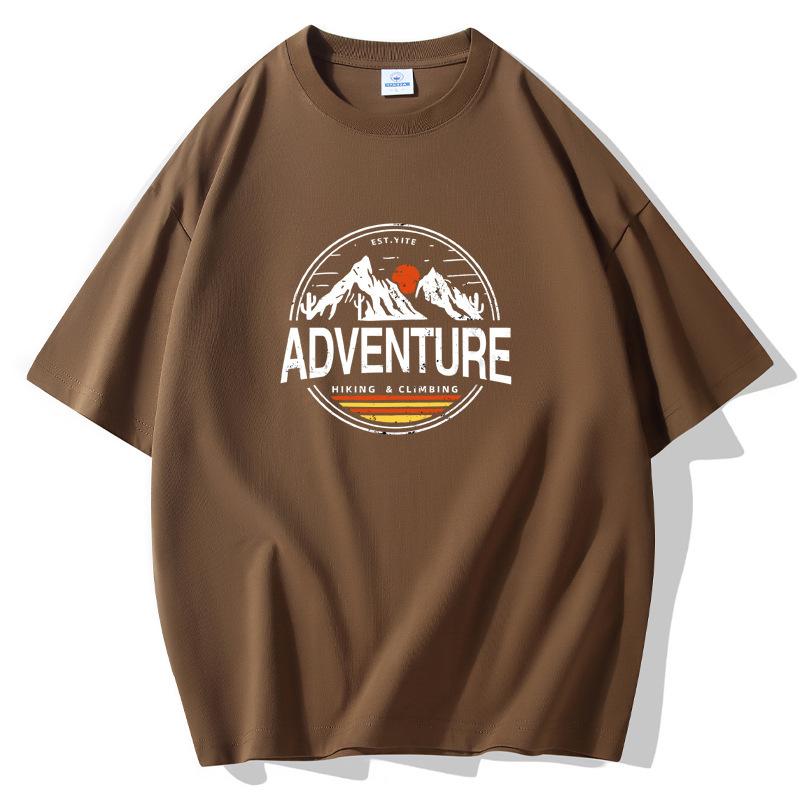 

S-5XL Sunset мужская свободная футболка с короткими рукавами 100% хлопок S коричневый