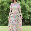 Elegant Dresses for Women Plus Size Casual Short Sleeve Vintage Long Dress Summer Clothes