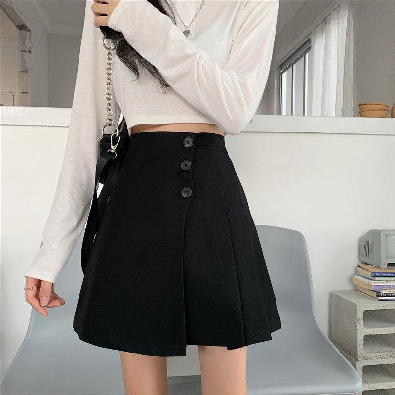 

Юбка IELGY корейского дизайна с высокой талией, женская, плиссированная, черная, нерегулярная 4XL чёрный