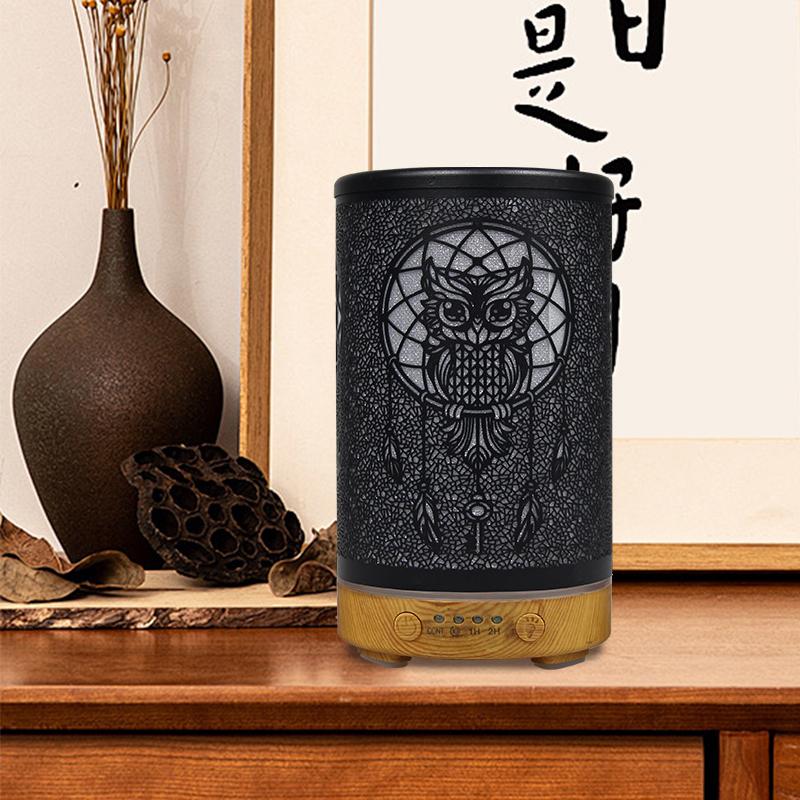 100ML Owl Essential Oil Diffuser Ultrasonic  Humidifier with LED Lights Auto Shut-Off 1H/2H Timer Scent for Home Office Yoga