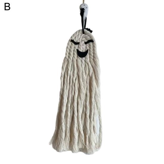 Halloween Ghost Wall Hanging Decoration Boho Handwoven Cotton Rope Ghost