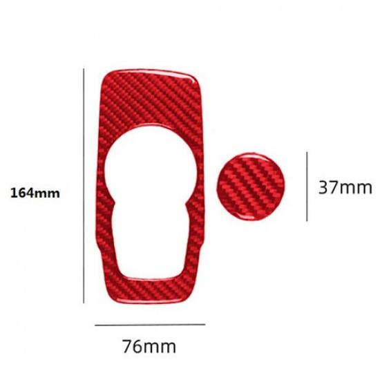 Red Carbon Fiber Interior Gear Shift Cover Trim Fits 2015- Chrysler 300 2Pcs