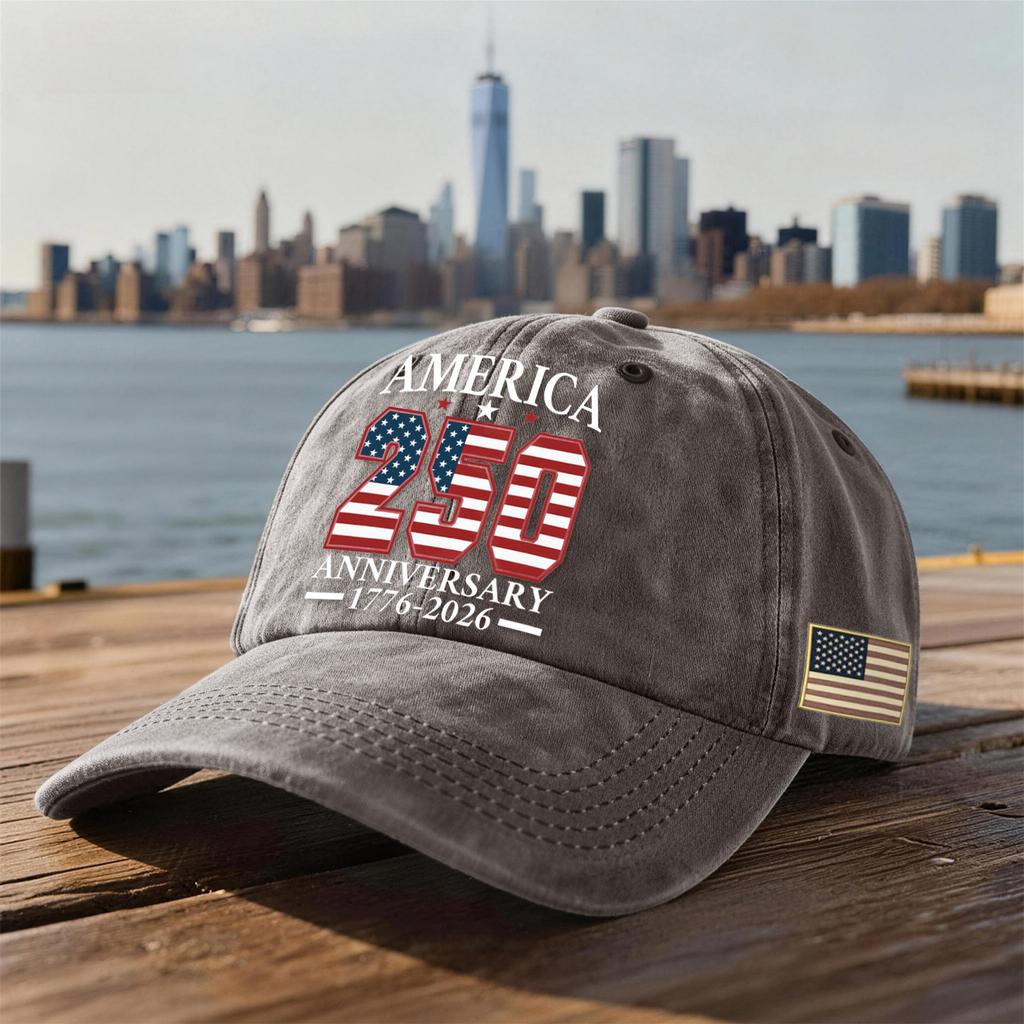America 250 Anniversary 1776 2026 Baseball Adjustable Fit Embroidered Cotton Casual Hat Patriotic Design Headwear
