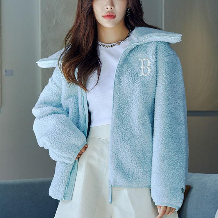 New MLB Boston Red Sox Velvet Jackets Unisex Mint Green 3AJPF3016-43MTL