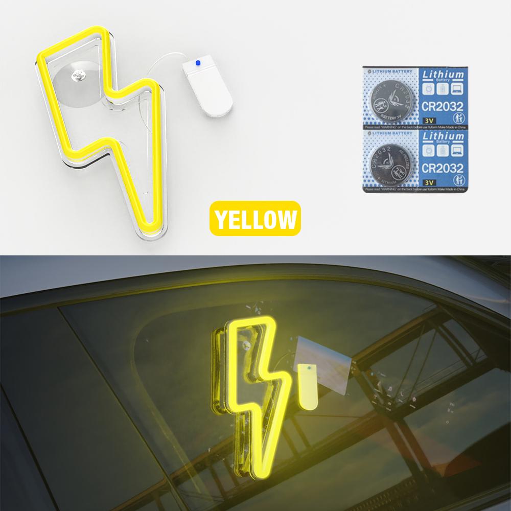 Car LED Atmosphere Creative Lightning-shaped Festival Home Atmosphere Lamp, Stylish Neon-style Design, Multicolor Light Decor