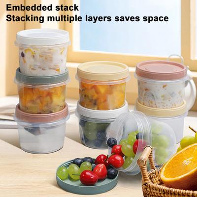 2Pcs Airtight Freezer Containers Set with Twist Top Lids 400/500/700ml BPA-Free Sealed Crisper Box