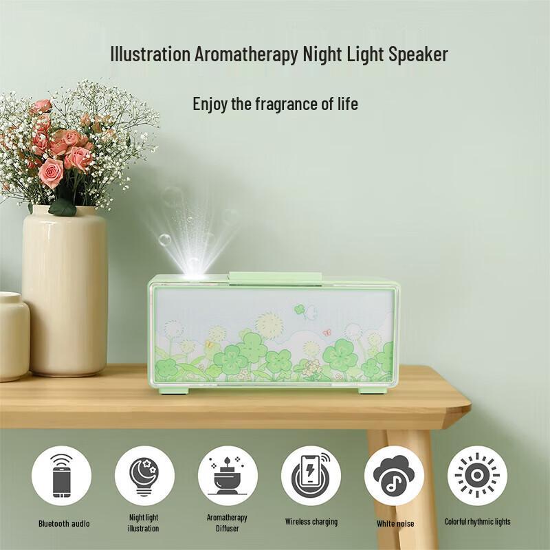 

Zhuopu Bluetooth Speaker, Wireless Charger, White Noise Night Light
