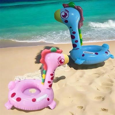 Aufblasbares PVC Wasserspielzeug Baby Wasserspielzeug Schwimmring Giraffenform Aufblasbarer Schwimmsitz Sommer Pool Zubehör Stuhl für Kind