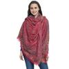 Weavers Villa Women's Pashmina Wool Kani Weave Shawls, Wraps Pink, 100cm X 200cm