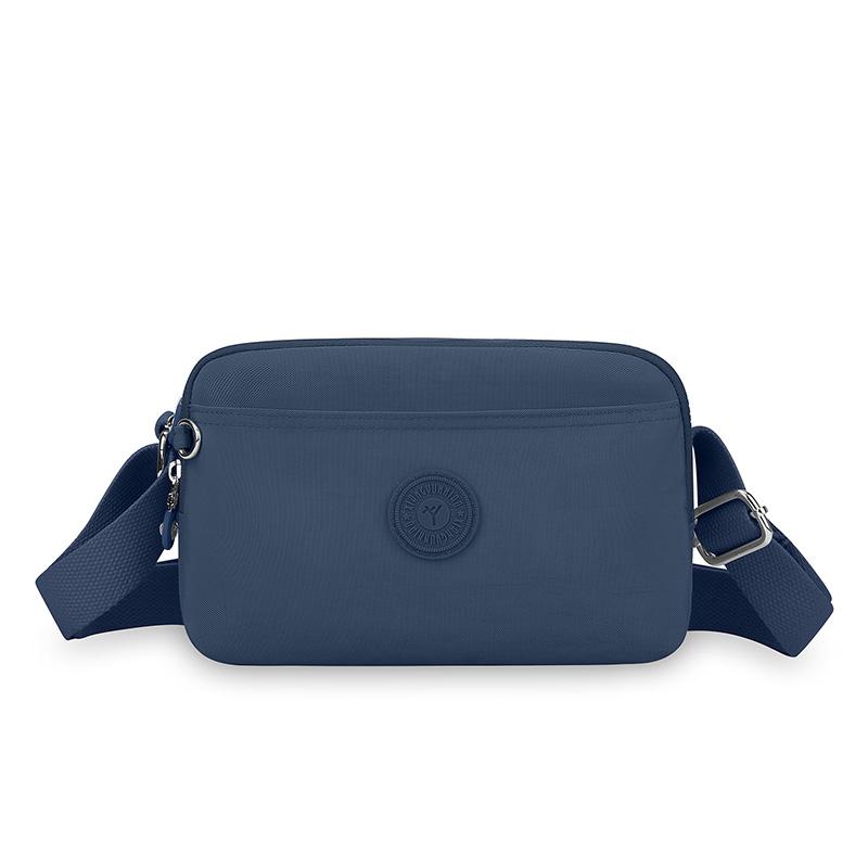 Nylonová crossbody taška s více kapsami, dámská lehká malá taška přes rameno