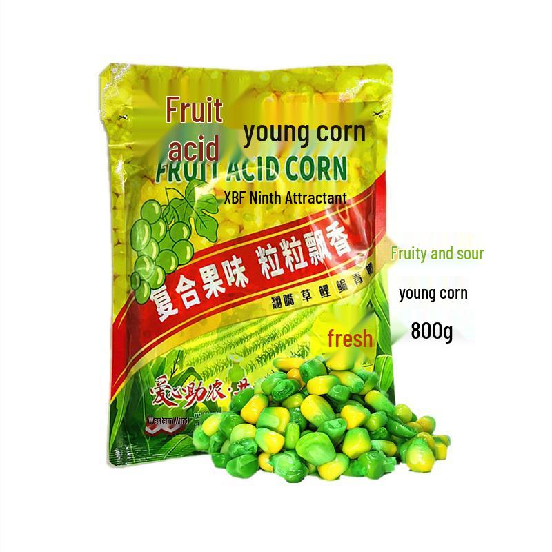 Western Style Fruit Acid Honey Corn Bait for Carp and Mandarin Fish, 800g - 35 Bags