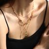 Fashion Accessories Mixed Color Flower Necklace Lucky Star Round Black Diamond Pendant Collarbone Chain Stainless Steel Necklace Women