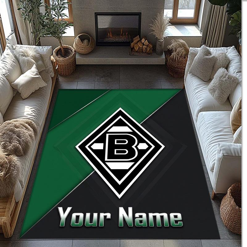 Tappeto in Cristallo Velluto Stampato Borussia Mönchengladbach Tappeto Antiscivolo in Cristallo Velluto Per Divano Camera da Letto Decorazione Interna per la Casa