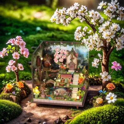 Sofiey Puppenhaus DIY-Bausatz: Miniatur-Möbel-Bastelset mit Spieluhr [Morishima Hikyou]