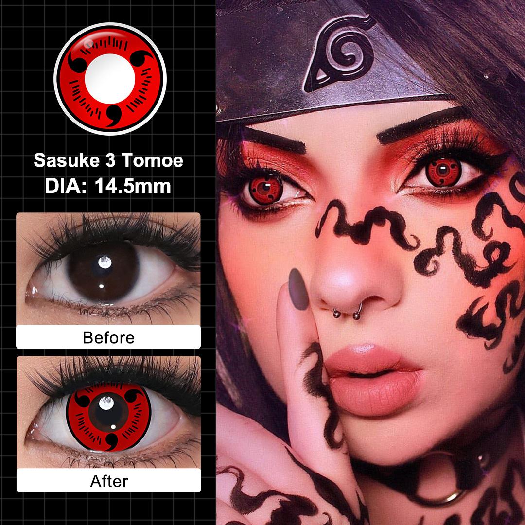 

Crazy Lenses Magister Контактные линзы для Хэллоуина Красные контактные линзы для косплея Аксессуары для аниме Шаринган/Какаши Мангекё/Саске Гексаграмма 14.5mm