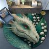 Dragon Round Area Rug,Carpet Rug for Living Room Bedroom Sofa Playroom Decor,Non-slip Floor Mat
