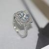 INS TK Fashion Geometric Rings For Women Exquisite Shiny Cubic Zirconia Silver Color Wedding Engagement Fashion Jewelry Gift