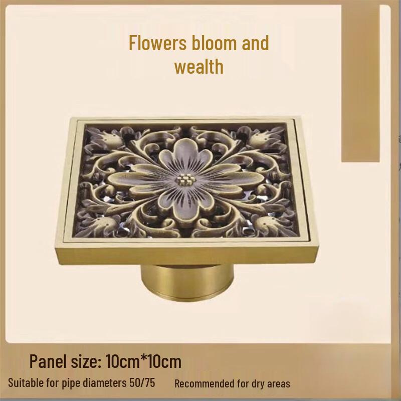 Lanmo Antique Copper Bathroom & Washing Machine Floor Drain CN plug (adapter included)