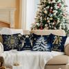 Blue Golden Christmas Snowflakes Cushions Pillowcase Polyester Cushion Cover Throw Pillow Pillowcover Home Car Sofa Decor
