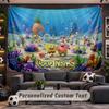Wall Hanging Tapestry Custom NameSpongeBob Pattern Personalized Printed Fabric Wall Decor