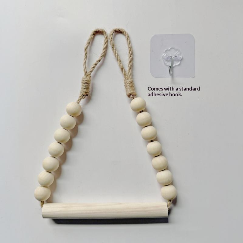 Beaded Wooden Stick Toilet Paper Holder Nordic Natural Wood Style Ideal For Home Decor Hanging Decorations