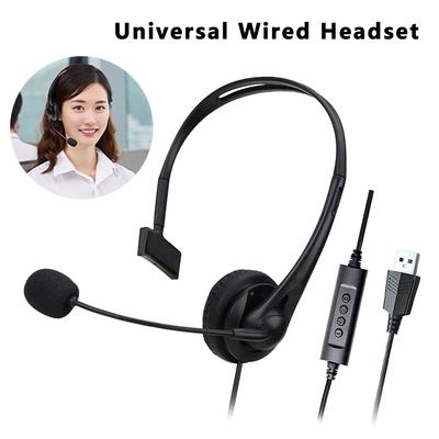 USB-Headset mit HD-Mikrofon, Multi-Tasten-Steuerung, 3,5 mm Call-Center-Wired-Business-Kopfhörer für Büro-PC-Laptop-Computer