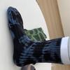 Socks Men'S Tie-Dye Old Retro Workwear Style Thick Needle High-Top Fashion Street Trend Breathable Mid-Tube Cotton Socks