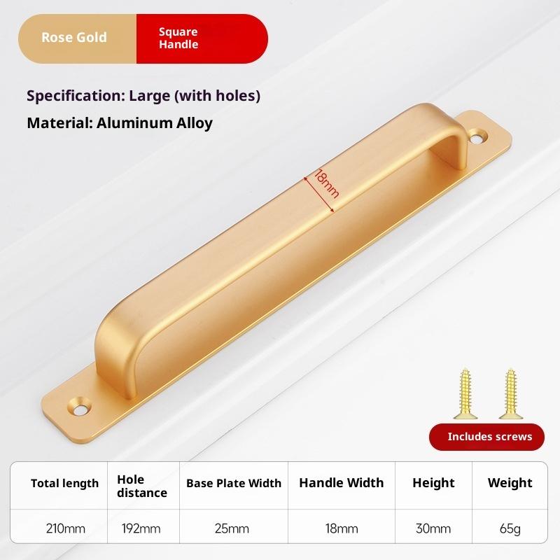 Aluminum Alloy Handle Glass Sliding Door Window Drawer Wardrobe Drill-free Push-pull Bathroom Sticker Door Handle