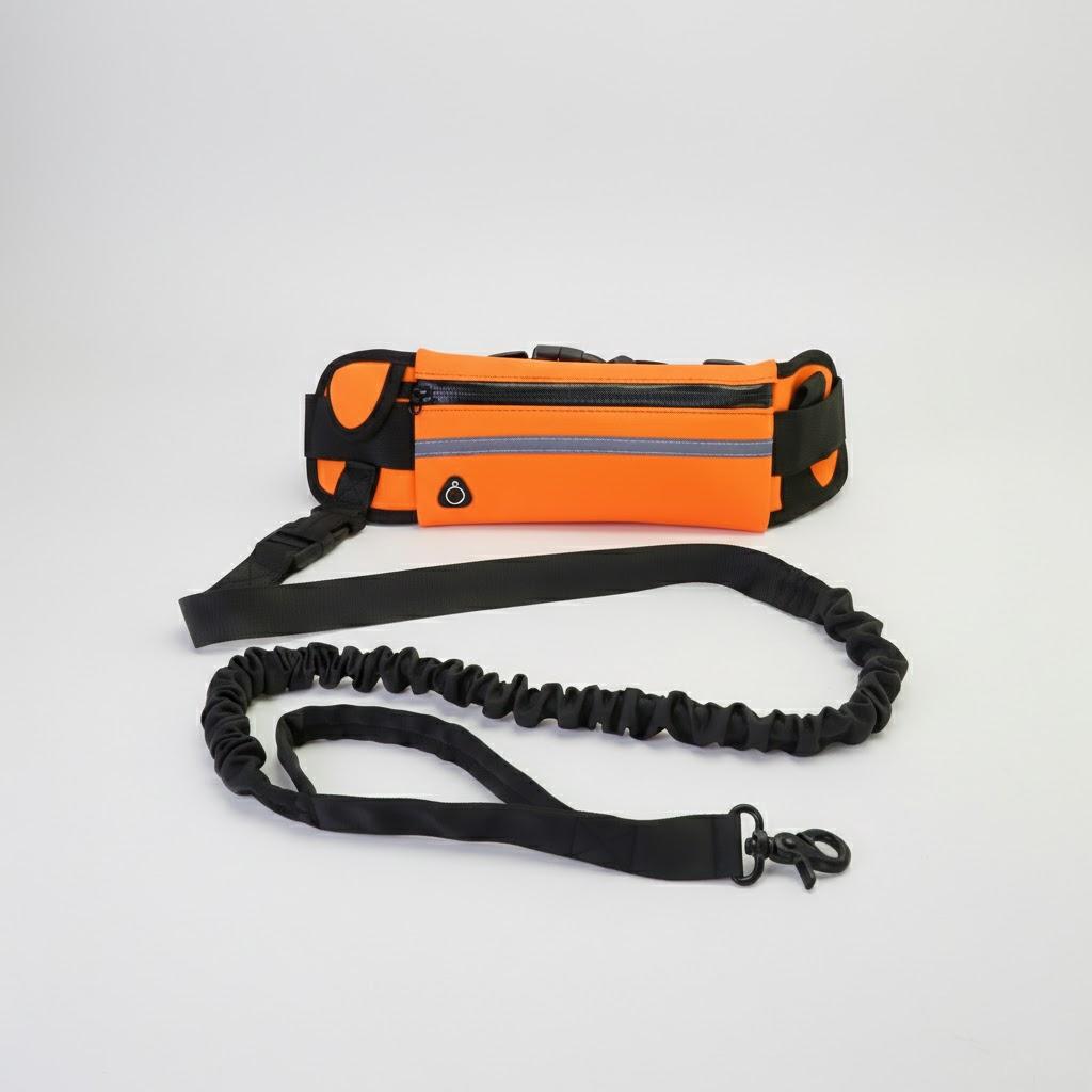 

Hands Free Dog Leash Reflective Running Walking Dog Traction Rope Elastic Belt with Waist Bag for Pet Owners помаранчевий