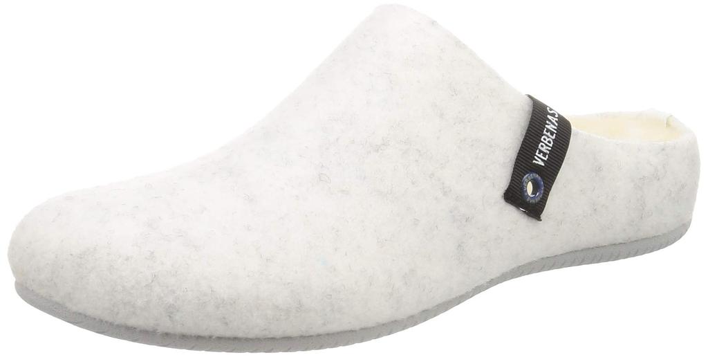 Verbenas Oblique Felt 2E Slip-On Slippers, White, 25.0 cm,