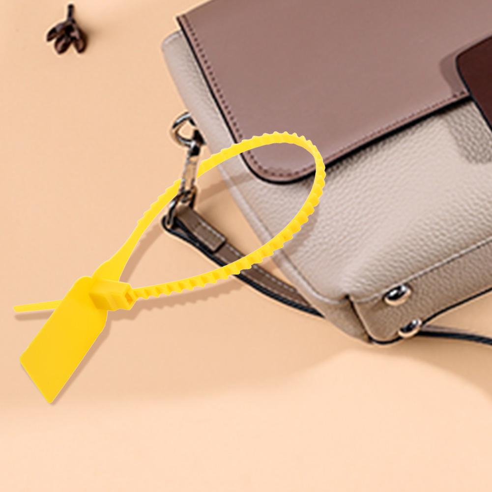100Pcs Plastic Disposable Zip Ties Self Locking Tie Suitcase Shoes Bag Label Tag (Yellow)