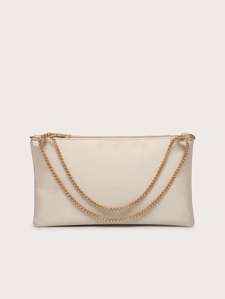 elegant solid metal chain underarm woman evening bags for wedding and night