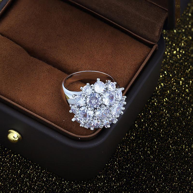 Exquisite White Zircon Sparkle AAA Attending Wedding Party Event Anniversary Gift High Quality Boutique Jewelry