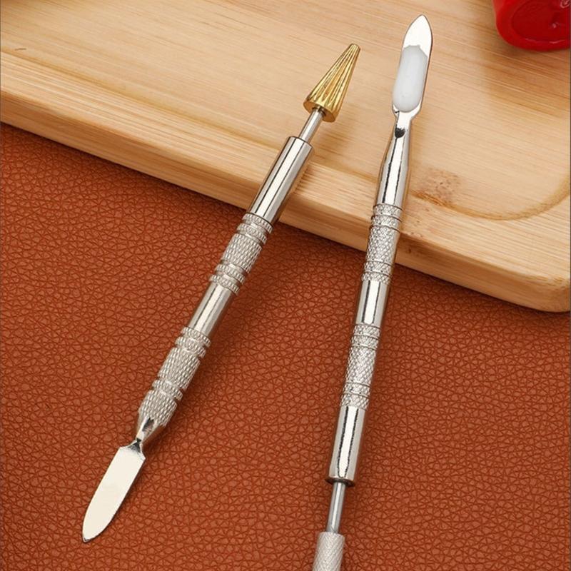 Portable Double Head Pen for Leather Edges Oiling Stainless Steel Craft Accessory for Artisanal and Hobbyists