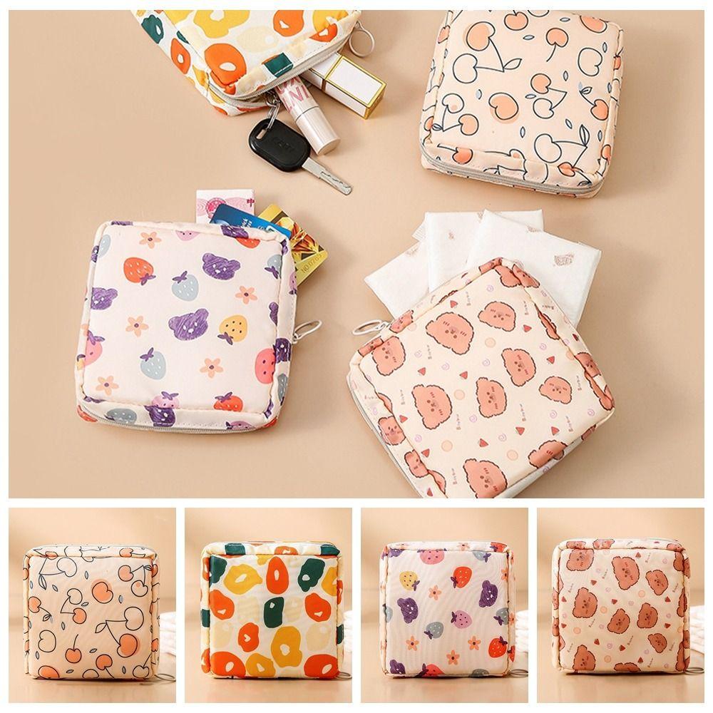 

Strawberry Sanitary Napkin Storage Bag Korean Style Data Cable Storage Bag Girls D