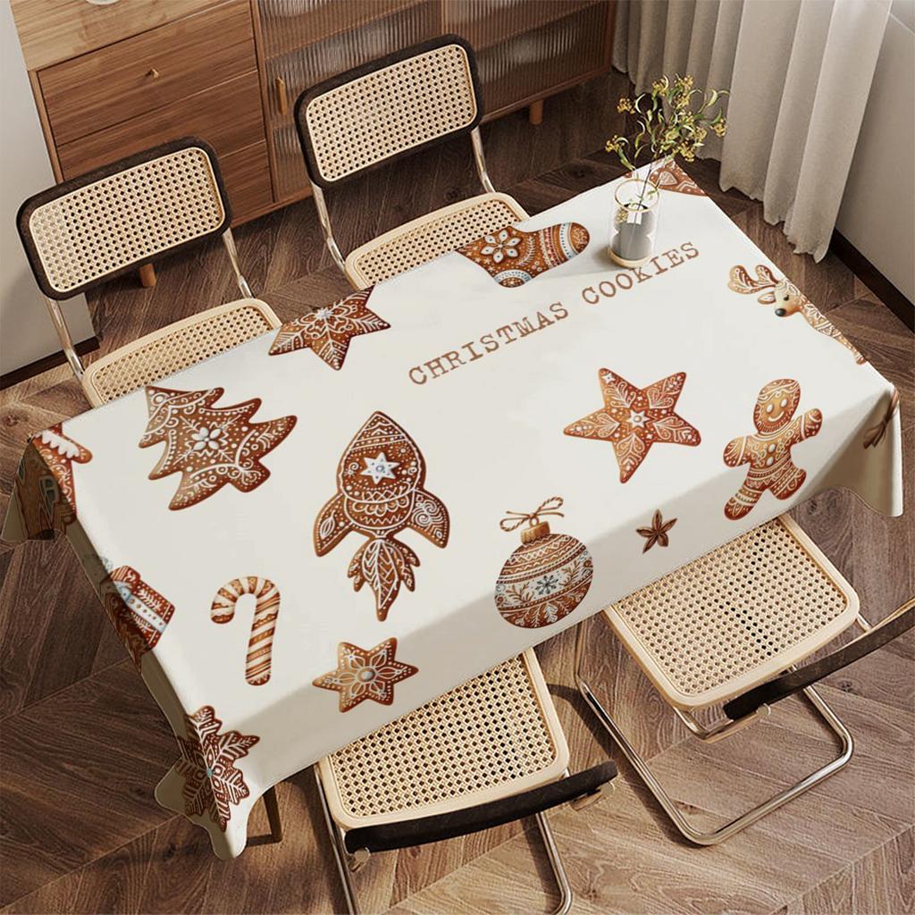 Snowman Pattern Tablecloth Restaurant Kitchen Tablecloth Living Room Home Decoration Rectangular Party Decoration