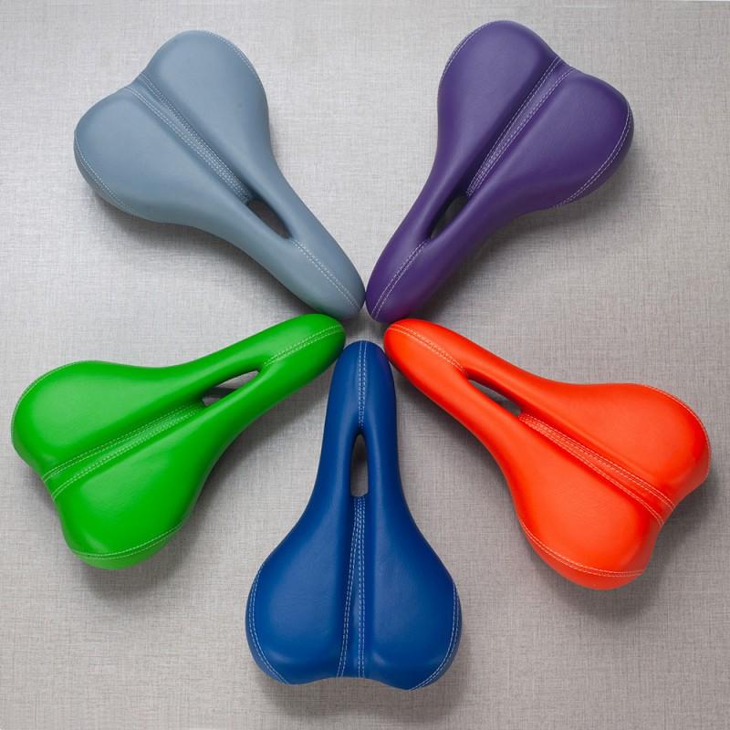 Comfortable Hollow Bicycle Saddle With Memory Foam Padding PU Leather Cover Non-Slip Waterproof Seat Mountain Road Bikes