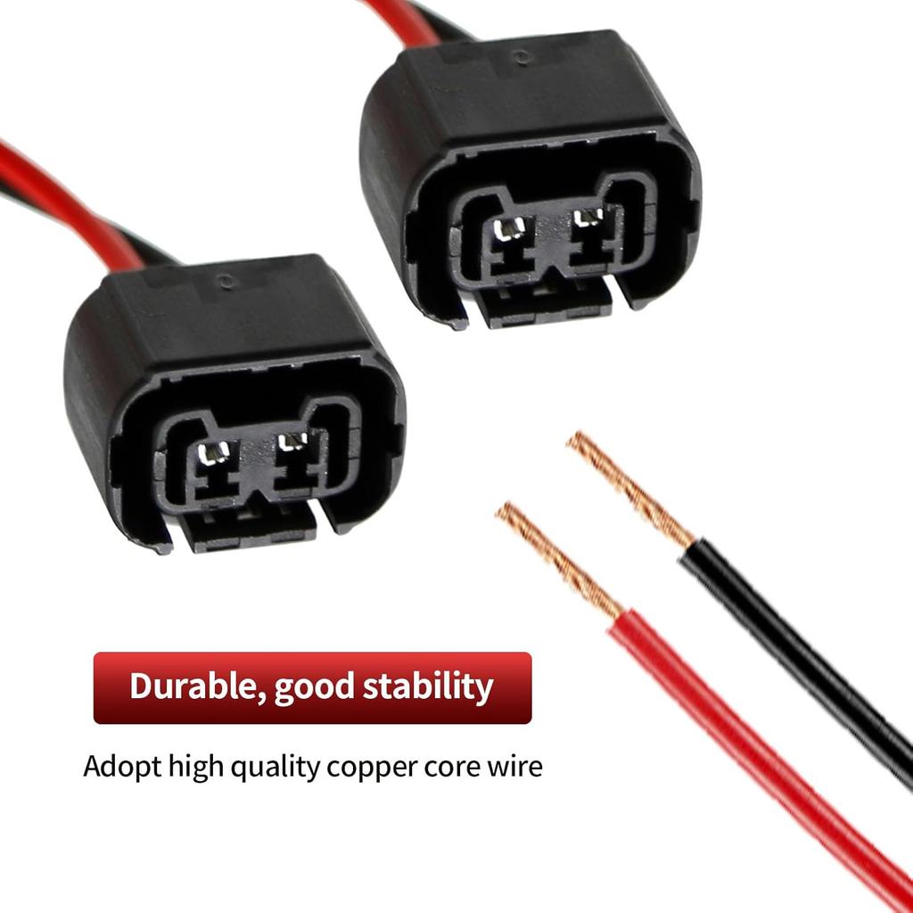 5202 PS24W H16 Female Wire Pigtail Two Harness Fog Light Bulb Connector Plug (PS24W 5202 H16)