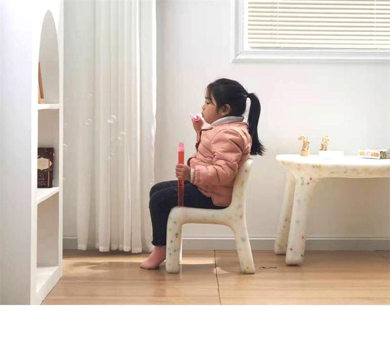 Charming Nordic Children's Chair with Backrest - Kids' Early Education Stool