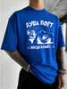 Stylish Unisexs Tshirt 100 Cotton Fishhook Pattern Print Loose Fit Casual Comfortable Sporty Style