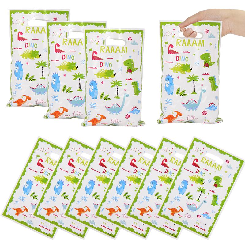 10/20/30pcs Dinosaur Gift Bag Kids Jungle Animal Birthday Party Decoration Supplies Plastic Candy Cookie Packaging Bag for Guest