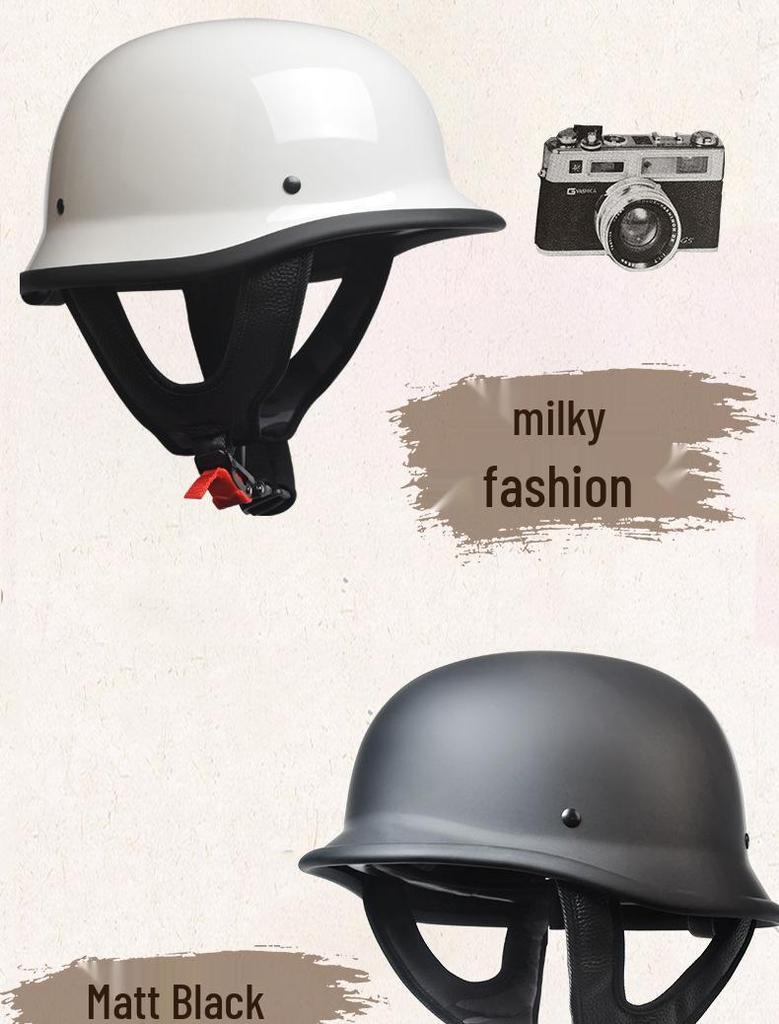 German-Style Motorcycle & Electric Scooter Safety Helmet for Men & Women - Skull Cap Design