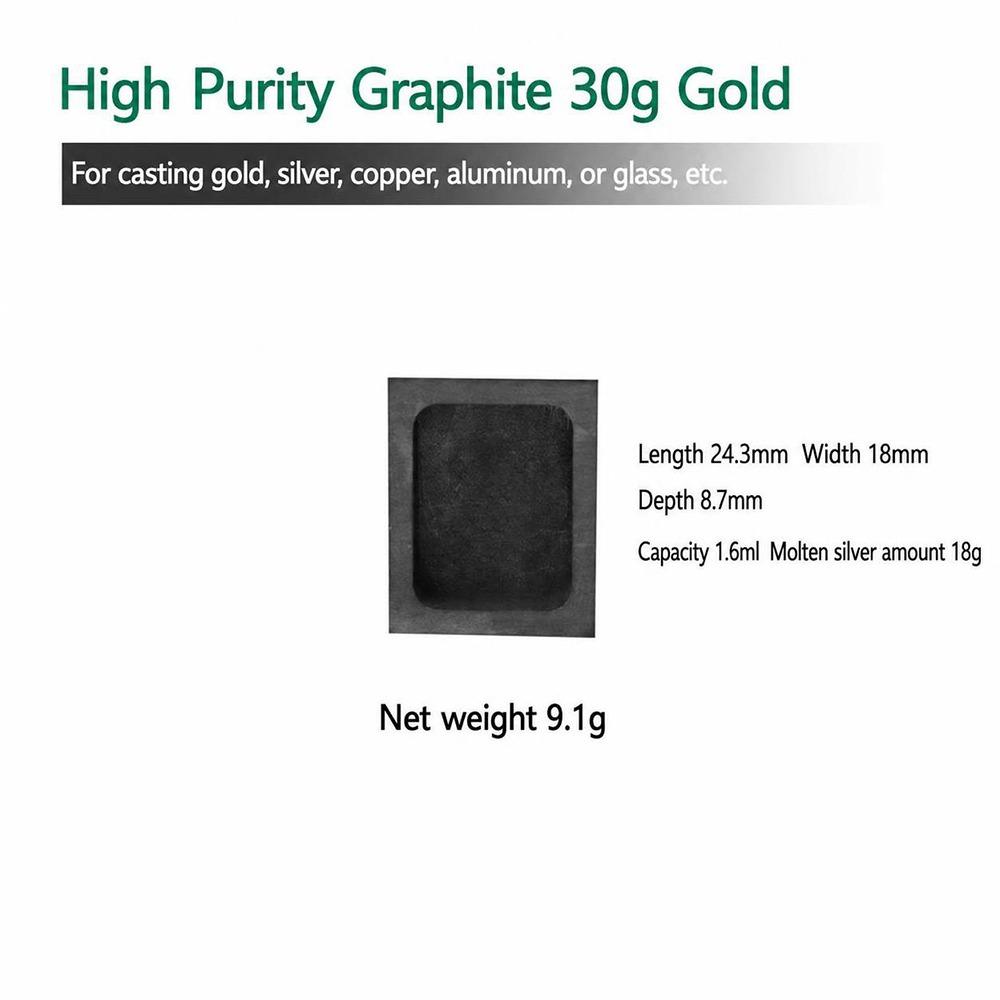 1 Pezzo Crogiolo Poroso Nero Stampo per Lingotti d'Oro Argento per Fusione di Metalli Non Ferrosi