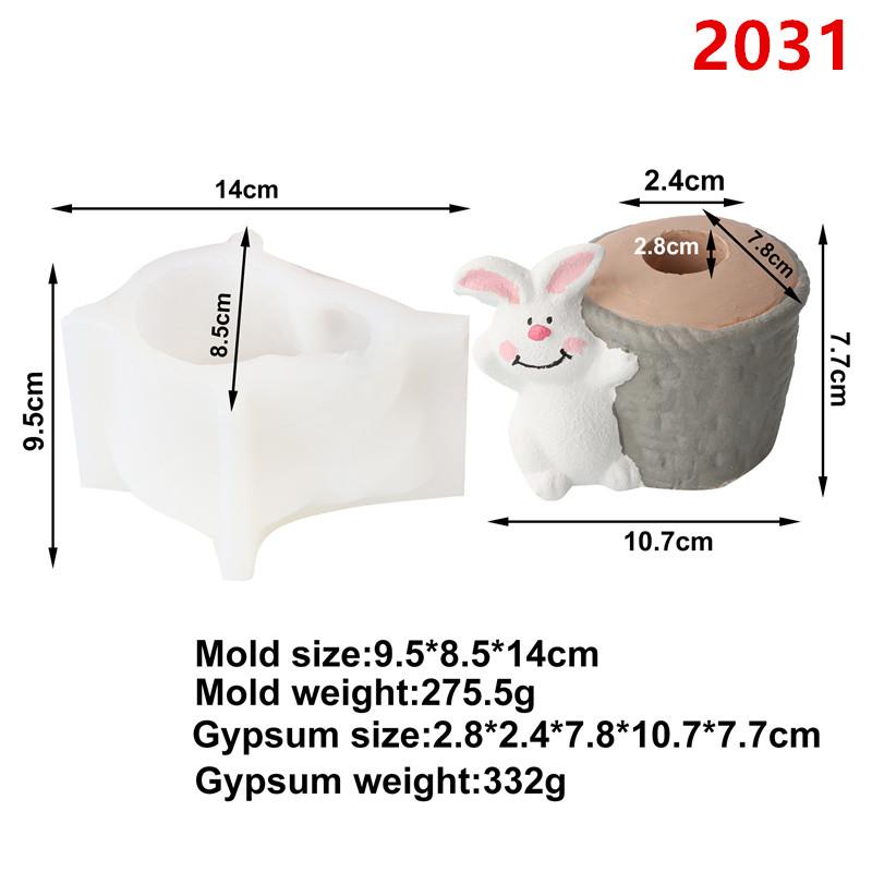 

Easter Bunny Candlestick Silicone Mold DIY Plaster Concrete Resin Candlestick Making Home Decor Easter Decor Making Mould