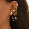 Geometric Inlaid Zircon Stud Earrings - Niche and High-end Earrings