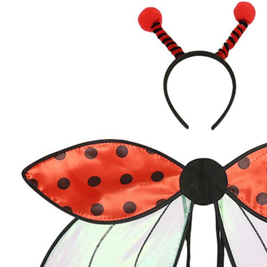 Cosplay Wing And Headband Ladybird Honeybee Wing Costume Accessories Insect Wing Fairy Wing for Halloween Parties Stage Performance
